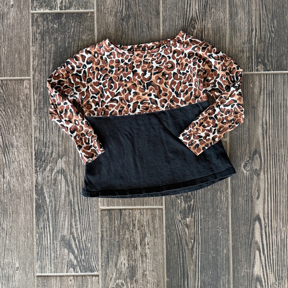 Lilly Pulitzer Leopard Print and Black Long Sleeve Tee